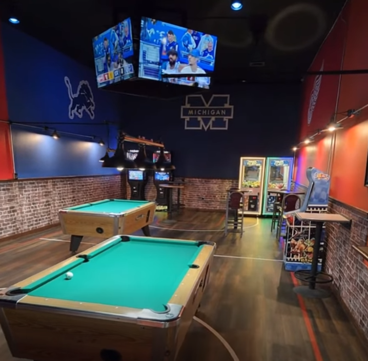 Pool tables, arcade games, and TVs inside Ultimate Sports Center